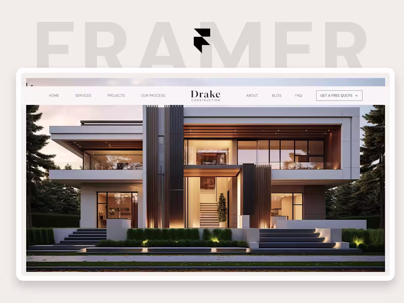 Cover image for Drake - Elegant Construction Framer Template