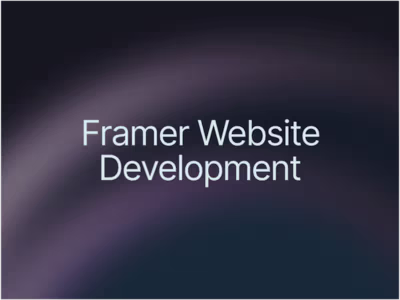 Cover image for Framer Website Development