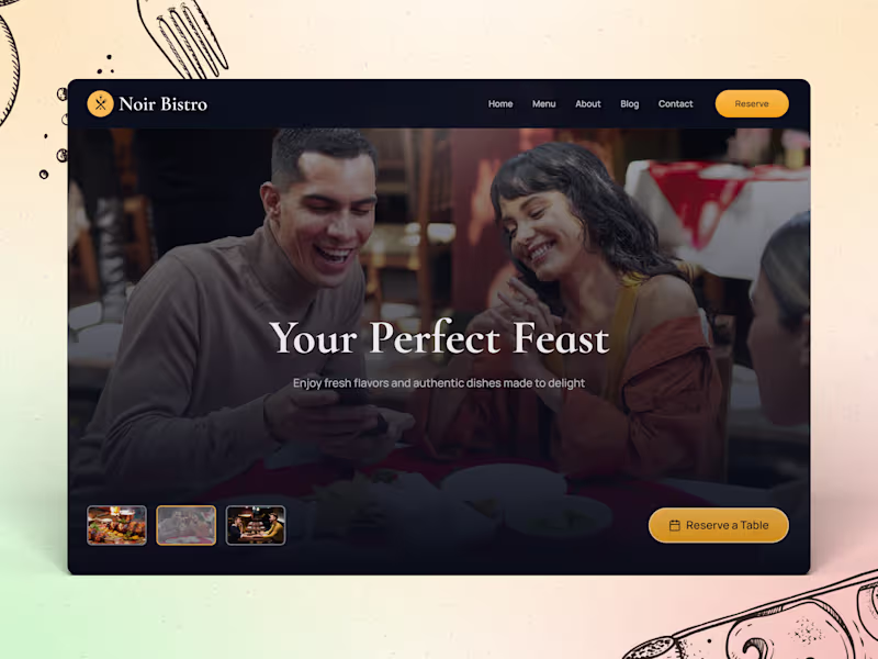 Cover image for Noir Bistro — Restaurant & Dining Website