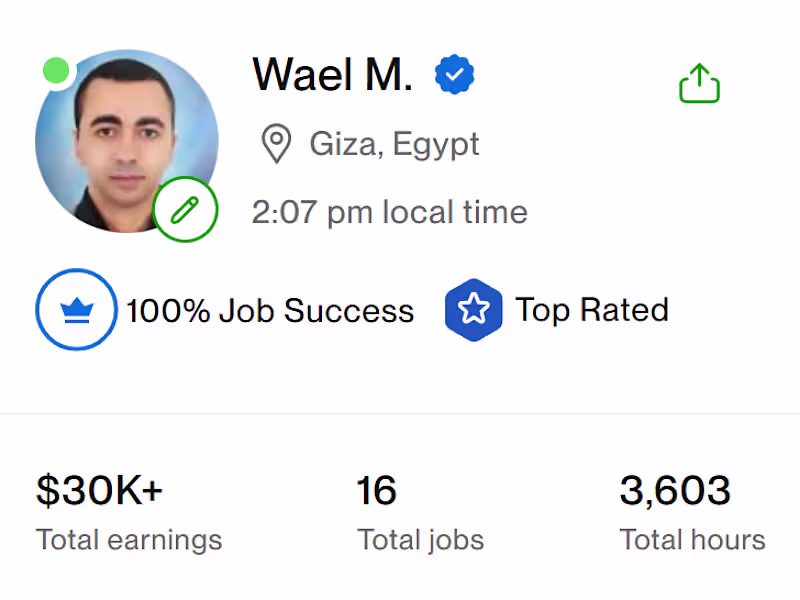 Cover image for Upwork Top Rated Plus Portfolio