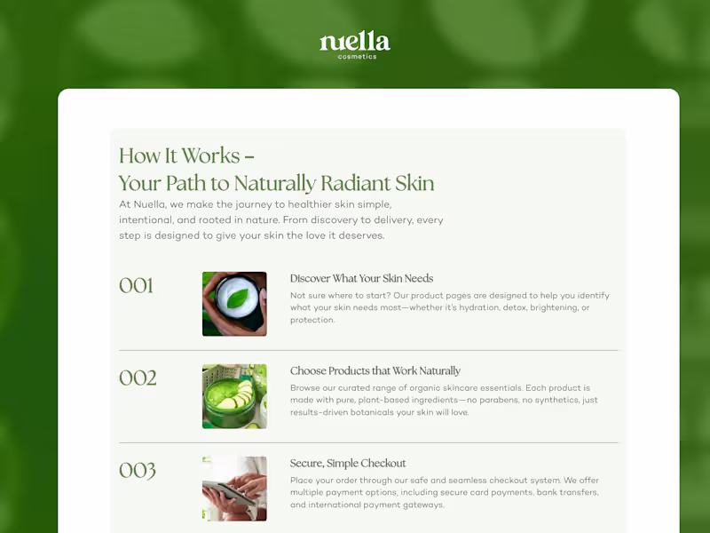 Cover image for Nuella Cosmetics Website UI and UX Design