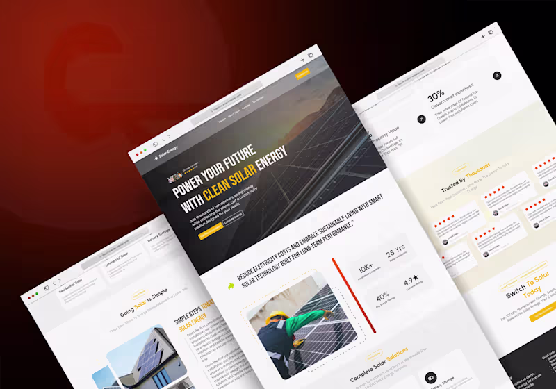 Cover image for solar panel website ui design😍