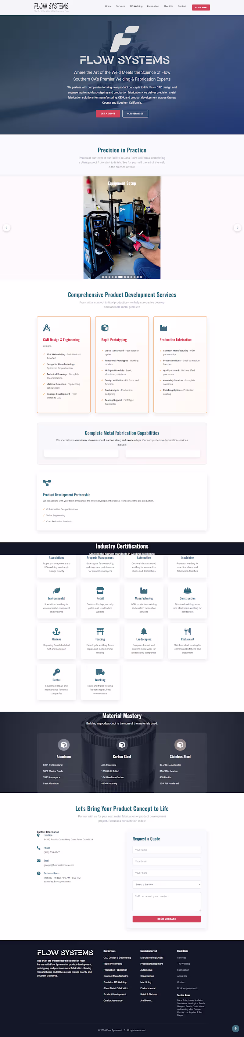 Cover image for Flow Systems llc welding and