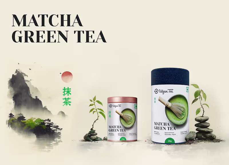 Cover image for Matcha Green Tea Packaging Design | Japanese Zen Design