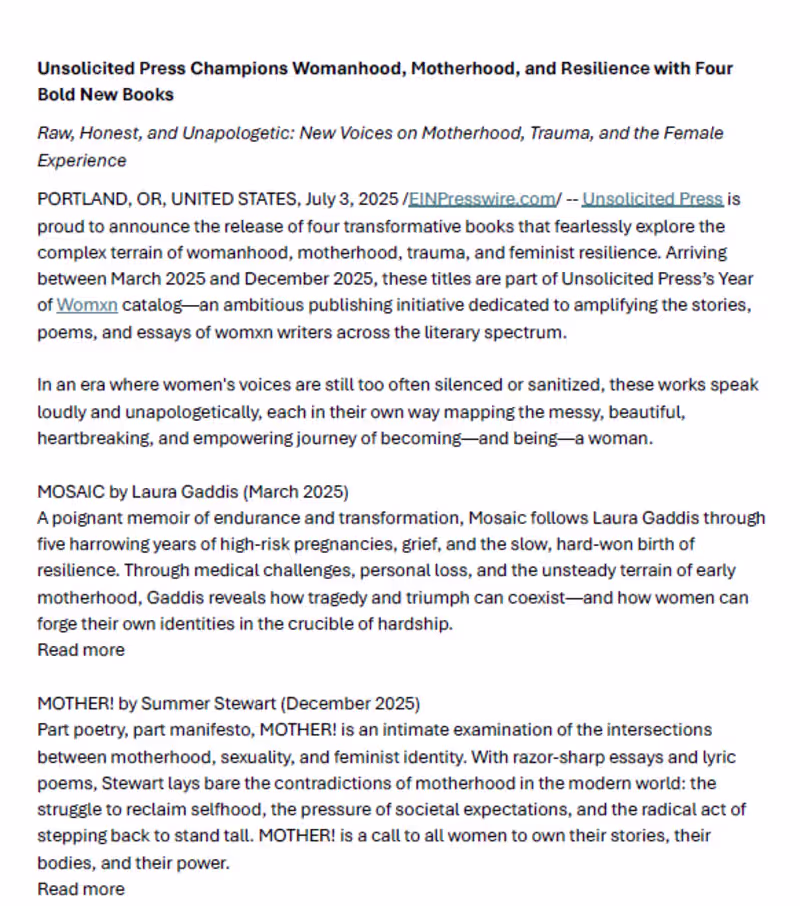 Cover image for Press releases.