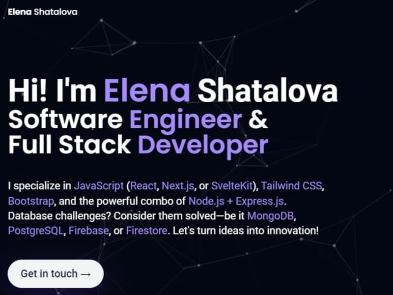 Cover image for Elena Shatalova - Full Stack Developer | View My Work