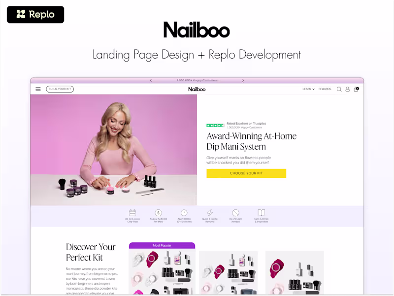 Cover image for Nailboo | Landing Page Design + Replo Development