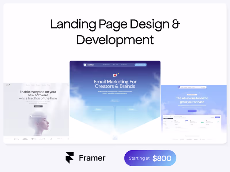 Cover image for Framer • Landing Page Design & Development 