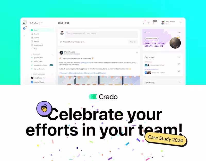Cover image for Credo - Recognition Platform | UI/UX | Case Study