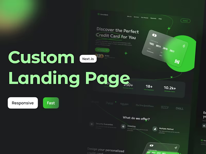 Cover image for Custom modern landing page 