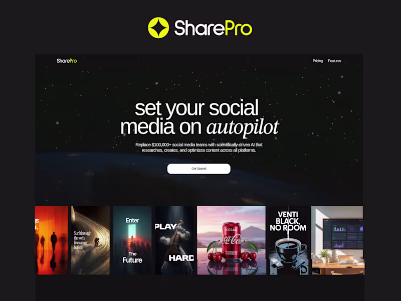 Cover image for SharePro - Landing Page Design