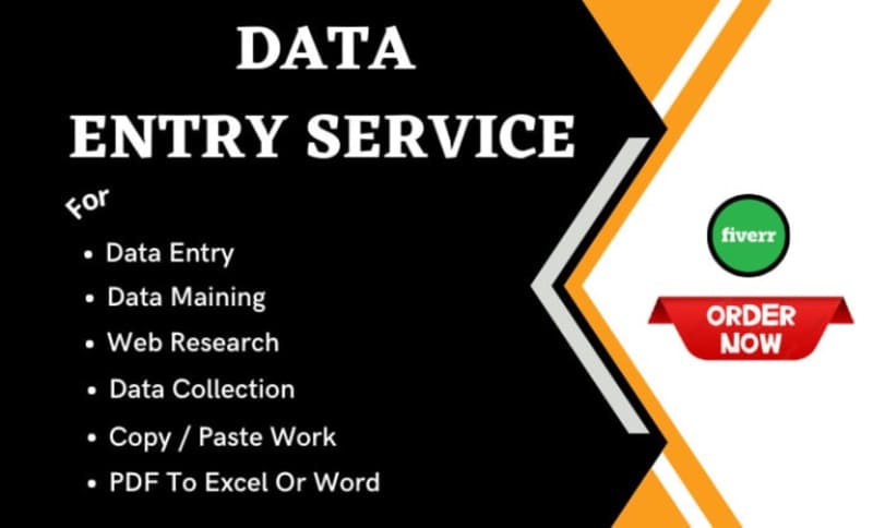 Cover image for I will do data entry, excel, typing, web research and copy paste