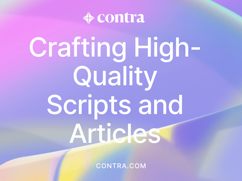 Cover image for Crafting High-Quality Scripts and Articles