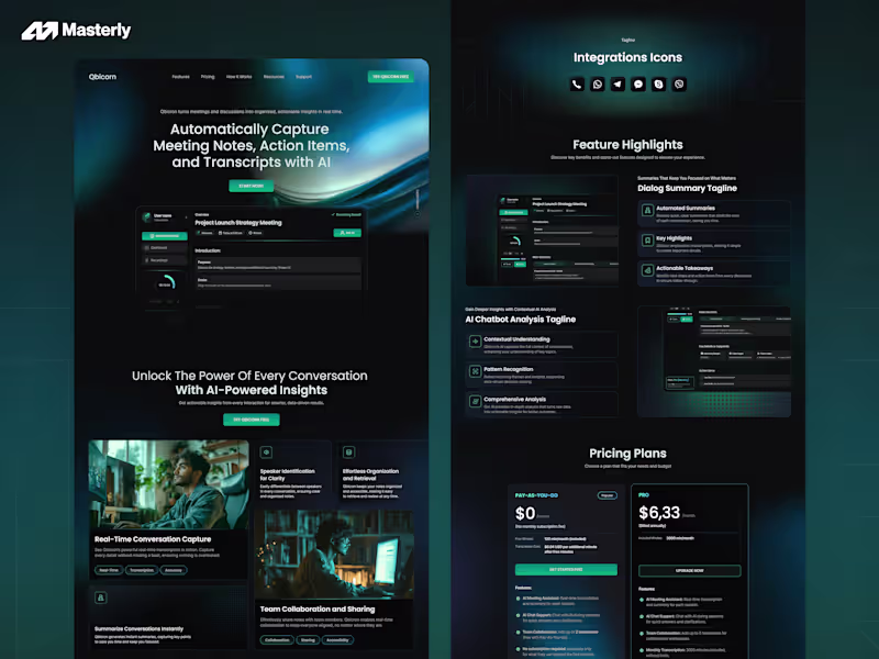 Cover image for Responsive UI/UX Website Design for AI Note-taker