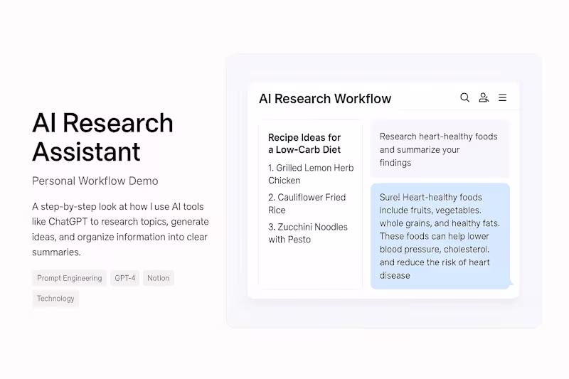 Cover image for AI-Powered Research Assistant Workflow