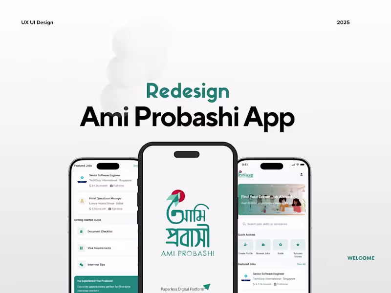 Cover image for UX Case Study Ami Probashi App Redesign 