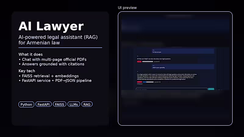 Cover image for AI Lawyer — RAG Legal