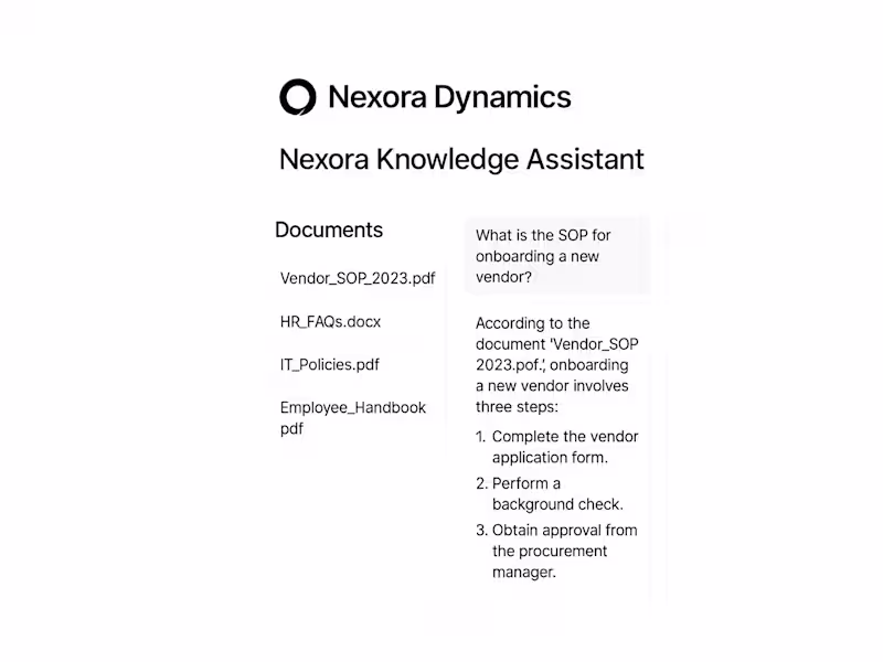 Cover image for Nexora Dynamics – Custom AI Knowledge Assistant