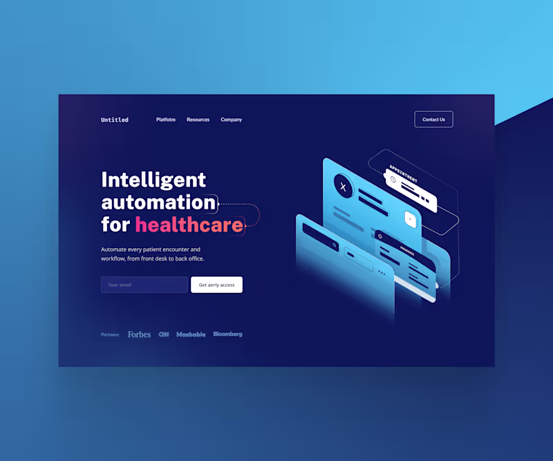 Cover image for Intelligent automation for healthcare (Design)