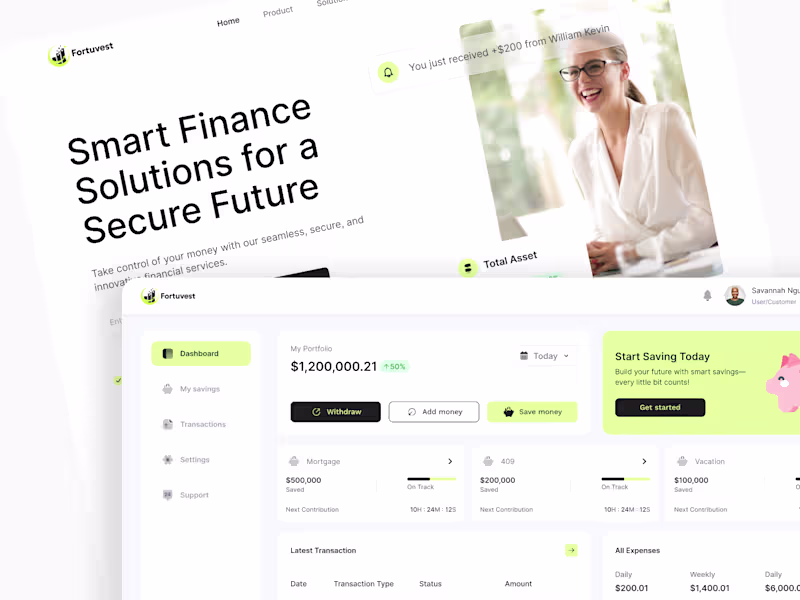 Cover image for Fortuvest Smart Finance Platform Website Design