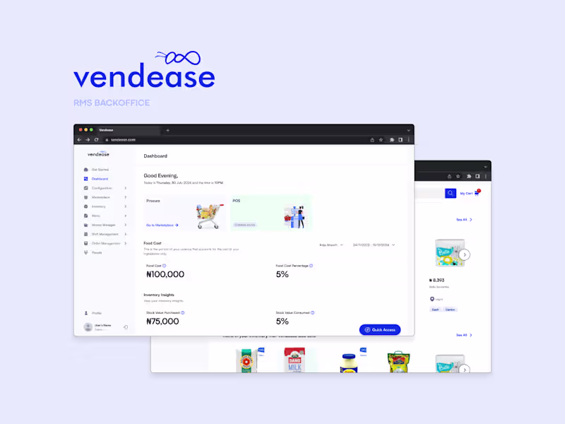 Cover image for Vendease RMS Backoffice