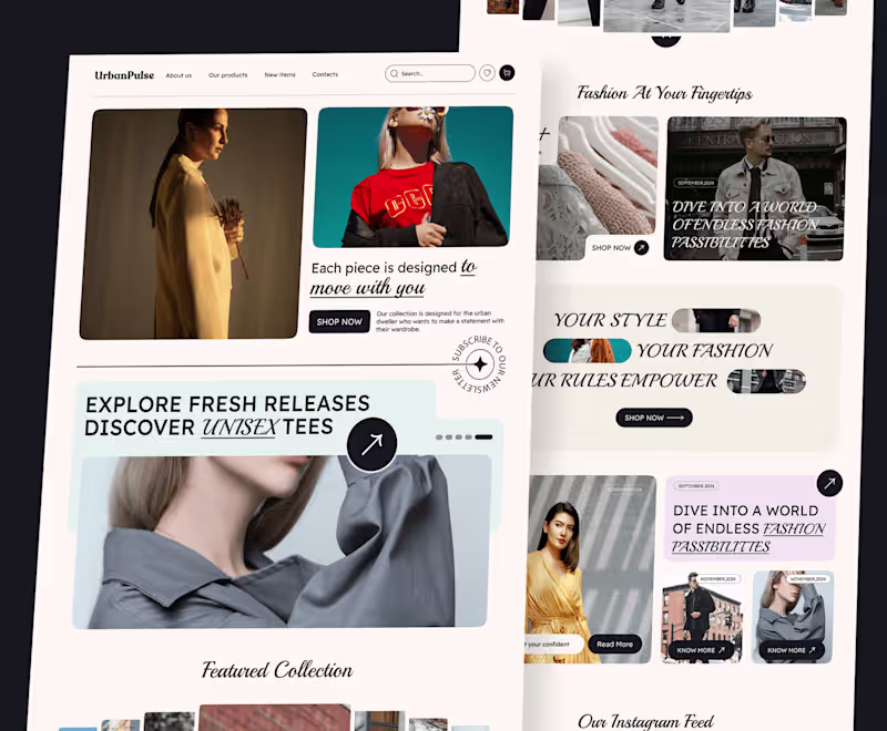 Cover image for UrbanPluse - E-commerce brand landing page