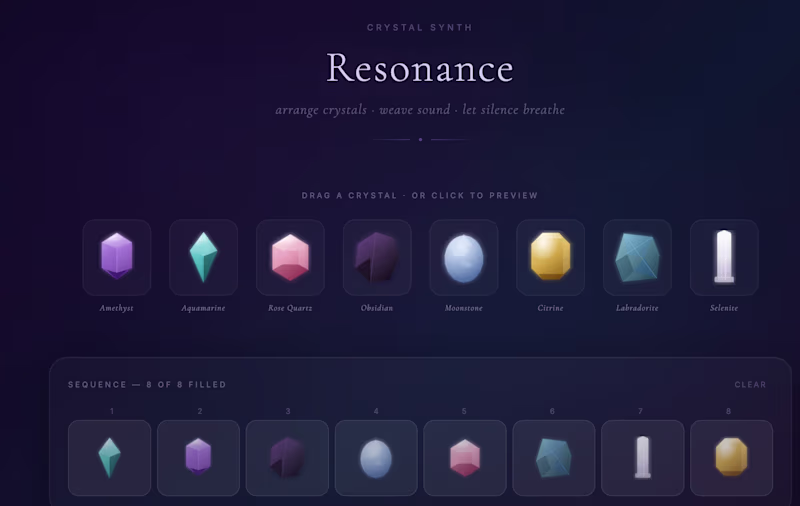 Cover image for built this crystal soundscape for