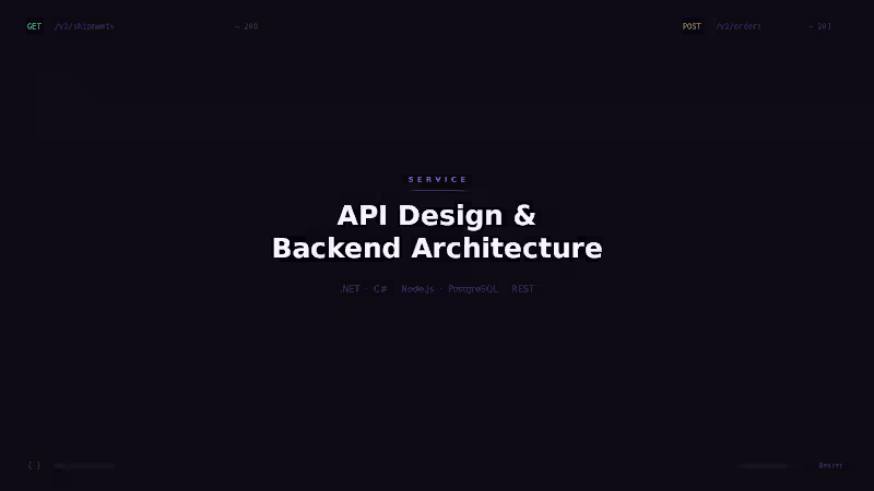 Cover image for API Design & Backend Architecture