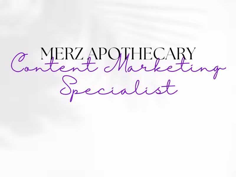 Cover image for Merz Apothecary Content Marketing Specialist
