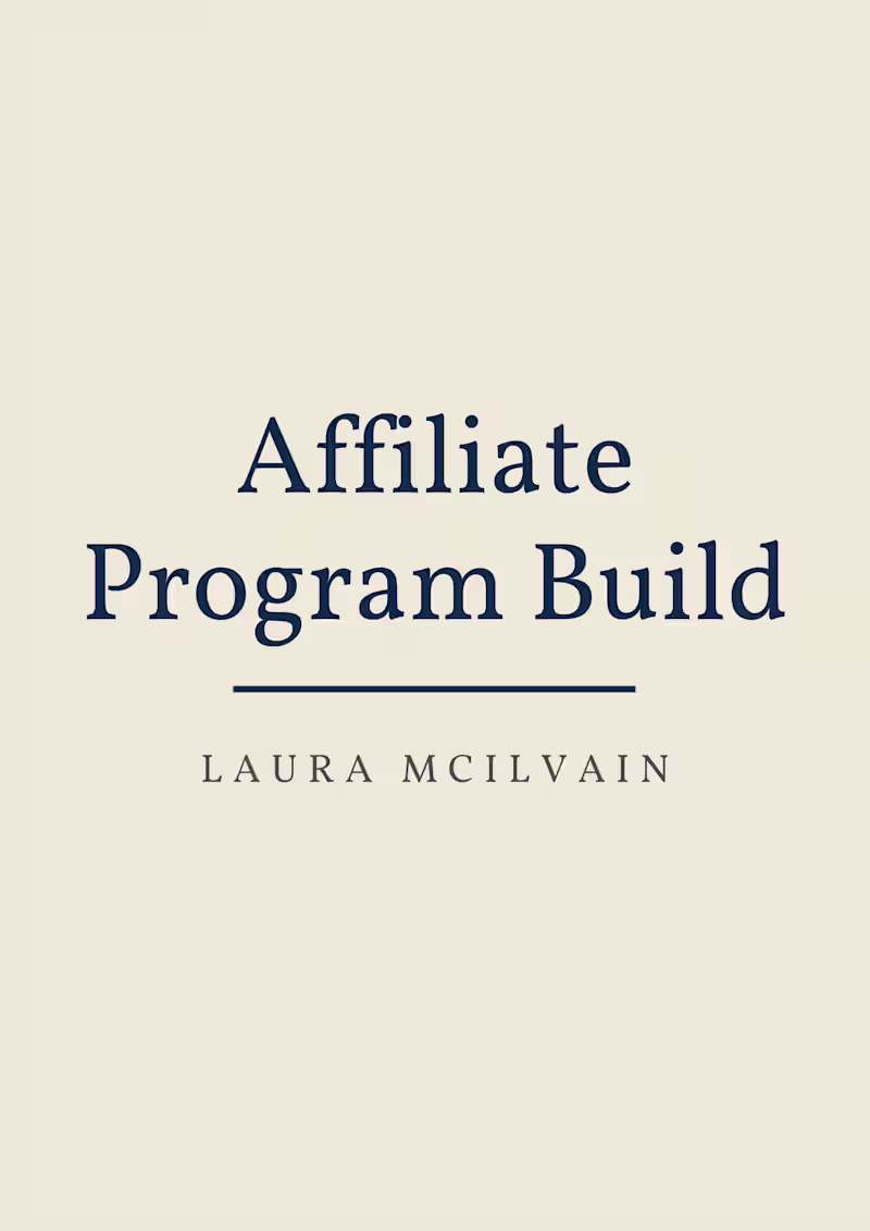 Cover image for Affiliate Program Build 