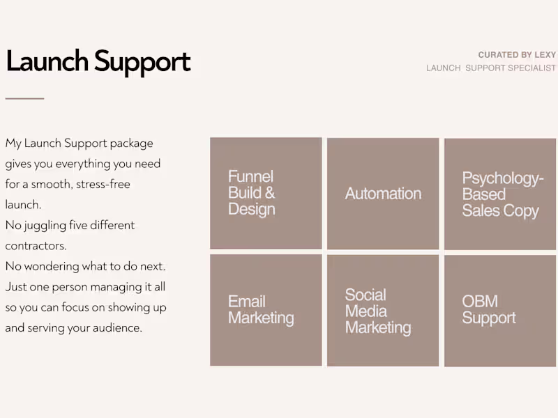Cover image for Launch Support for Service-Based Business