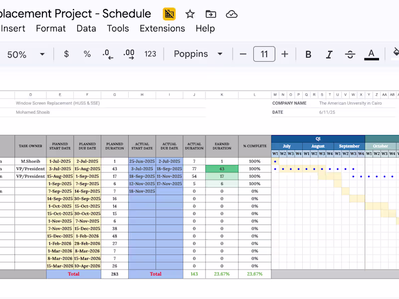 Cover image for Construction Project Management - CAPEX Budget, Gantt, Projects