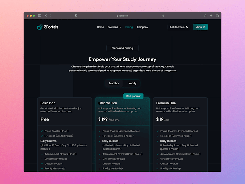 Cover image for Education tech dashboard pricing section