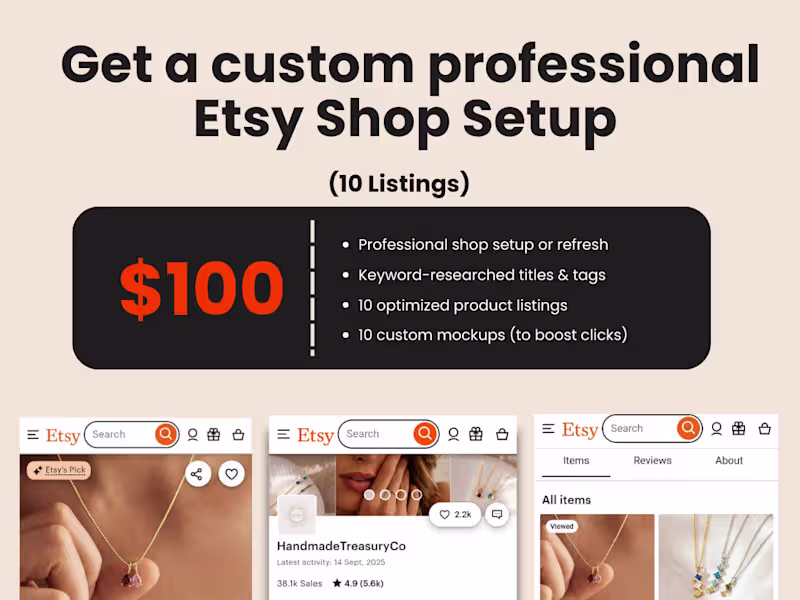 Cover image for I will do professional Etsy Shop Setup 