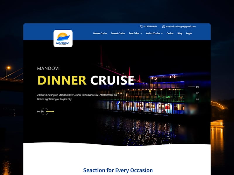 Cover image for Web Design & WordPress Development for Cruise Company • Mandovi
