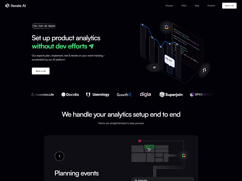 Cover image for Landing page for an analytical tool