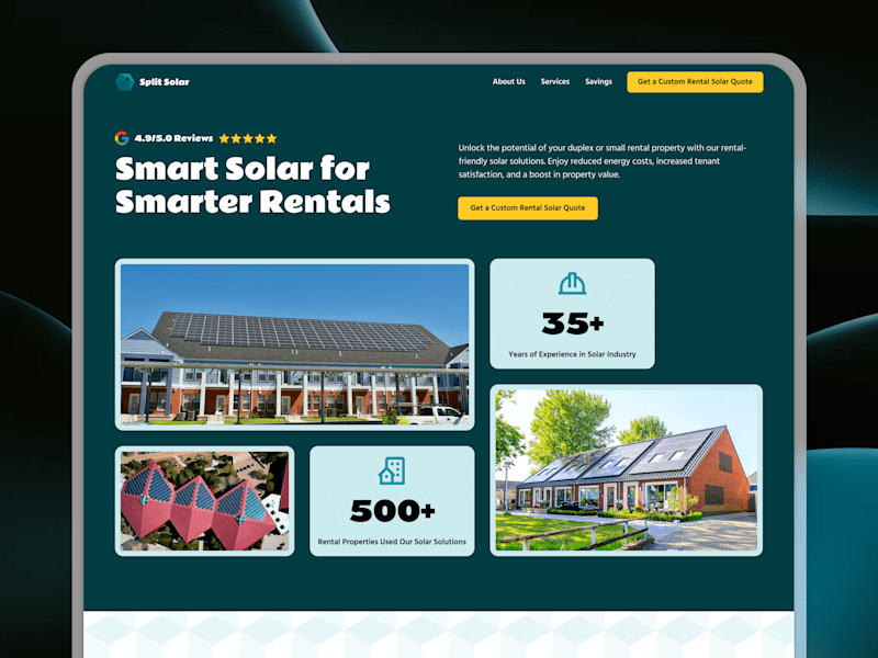 Cover image for Split Solar 🏡 | Rental Property Solar Website Design