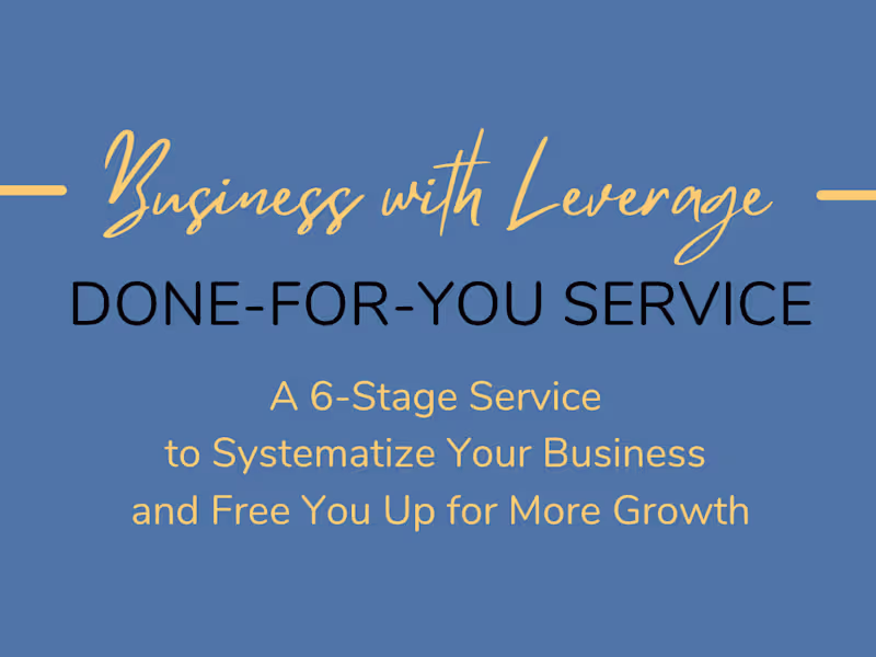 Cover image for 🔧 Done-For-You Systems Build to Turn Chaos into Clarity