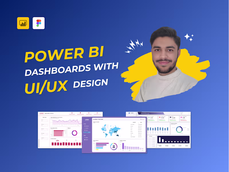 Cover image for I will build interactive Power BI dashboards with modern UI/UX
