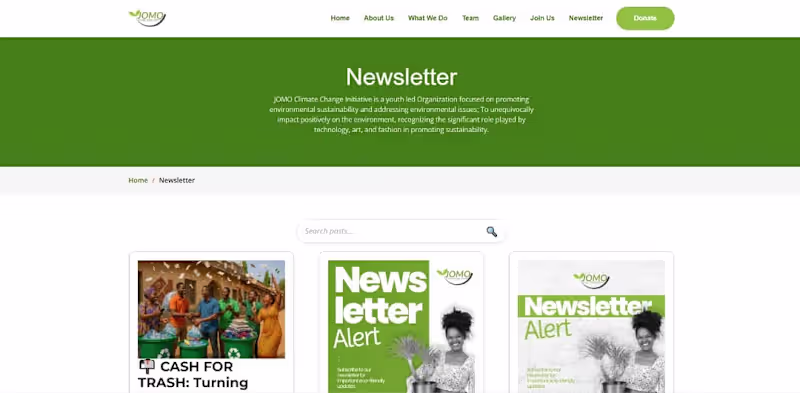 Cover image for Dynamic Newsletter Page for J'omo