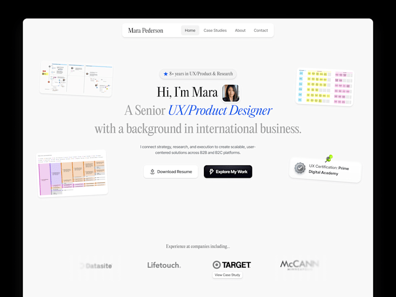 Cover image for Creative Portfolio Website Design for Mara Pederson