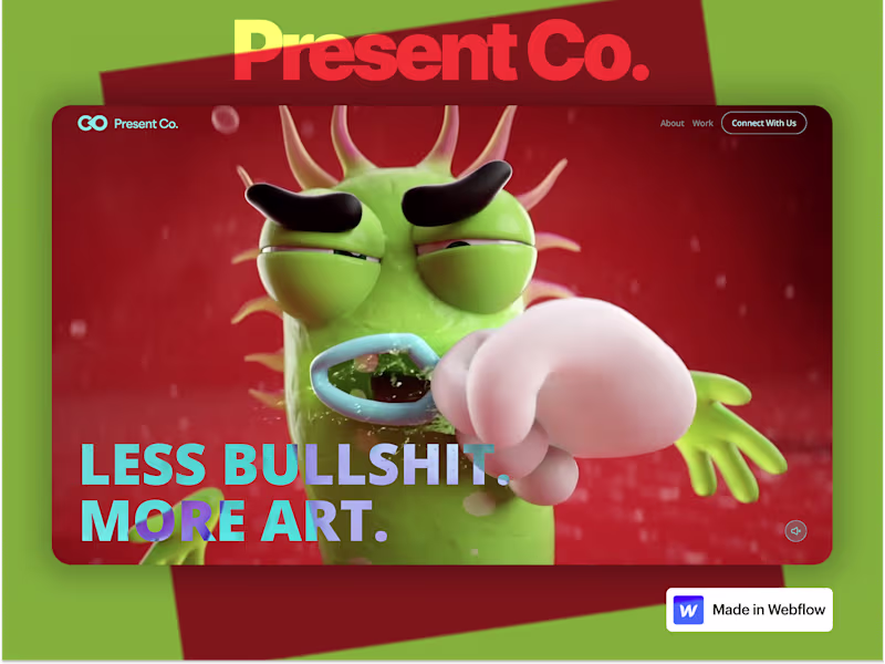Cover image for Webflow Development for Present Co., a Creative Studio
