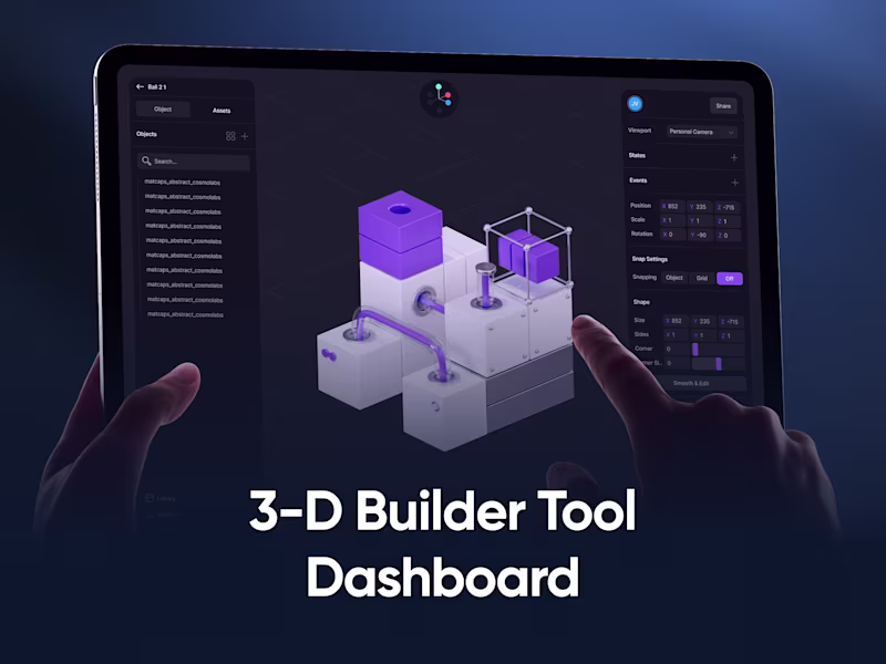 Cover image for 3d Builder Tool Dashboard Design