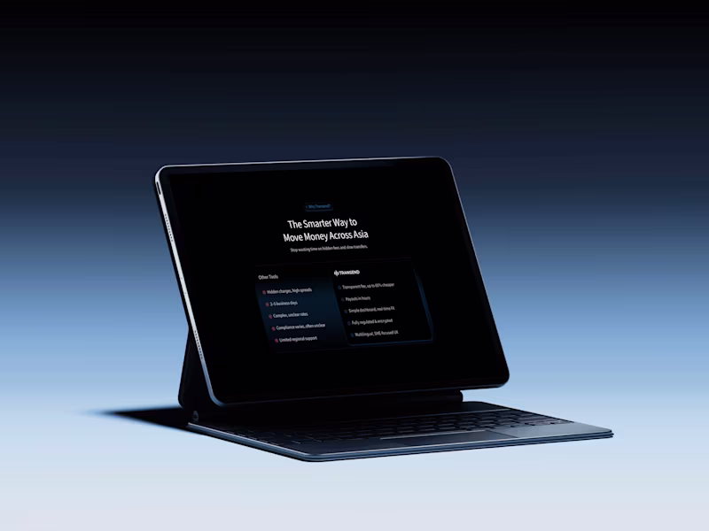 Cover image for Transend | Fintech Website | Landing Page