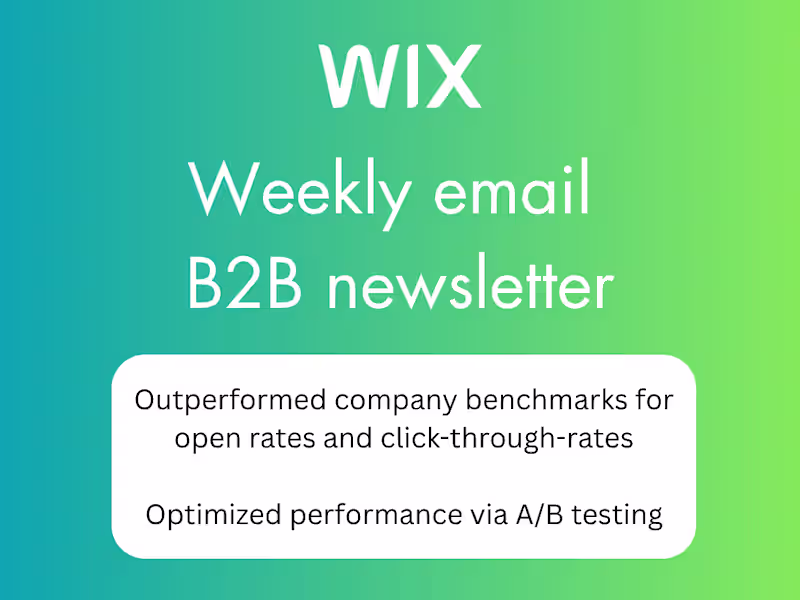 Cover image for Weekly email newsletter for B2B content