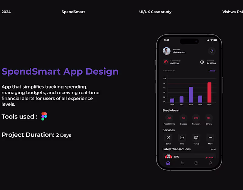 Cover image for spendsmart app to track your spending :: Behance