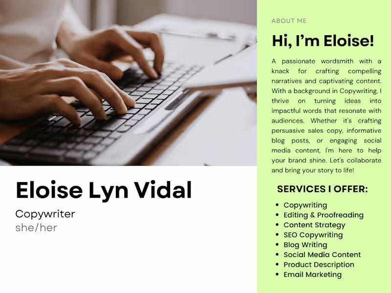 Cover image for Crafting Your Story: Dynamic Copywriting Solutions