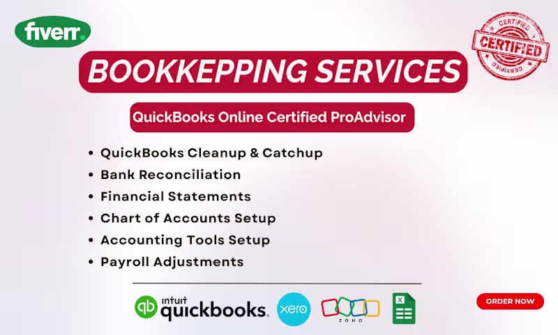 Cover image for I will clean up and organize your messy QuickBooks books