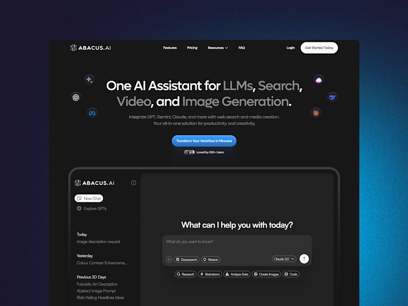 Cover image for Redesign of Abacus.ai website