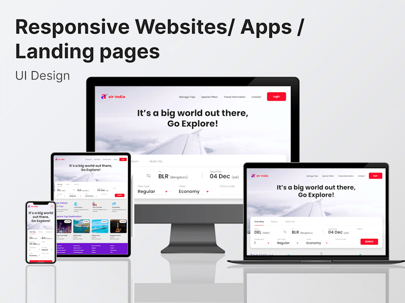 Cover image for UI Design - Responsive Website / App / Landing Pages
